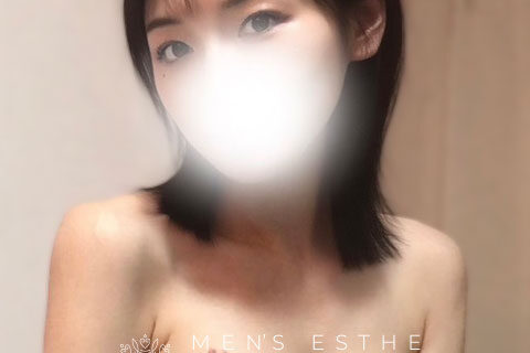 Woman with dark hair and bare shoulders, facial area washed out by bright light, logo reads 'MEN'S ESTHE CIELO' across the chest area.